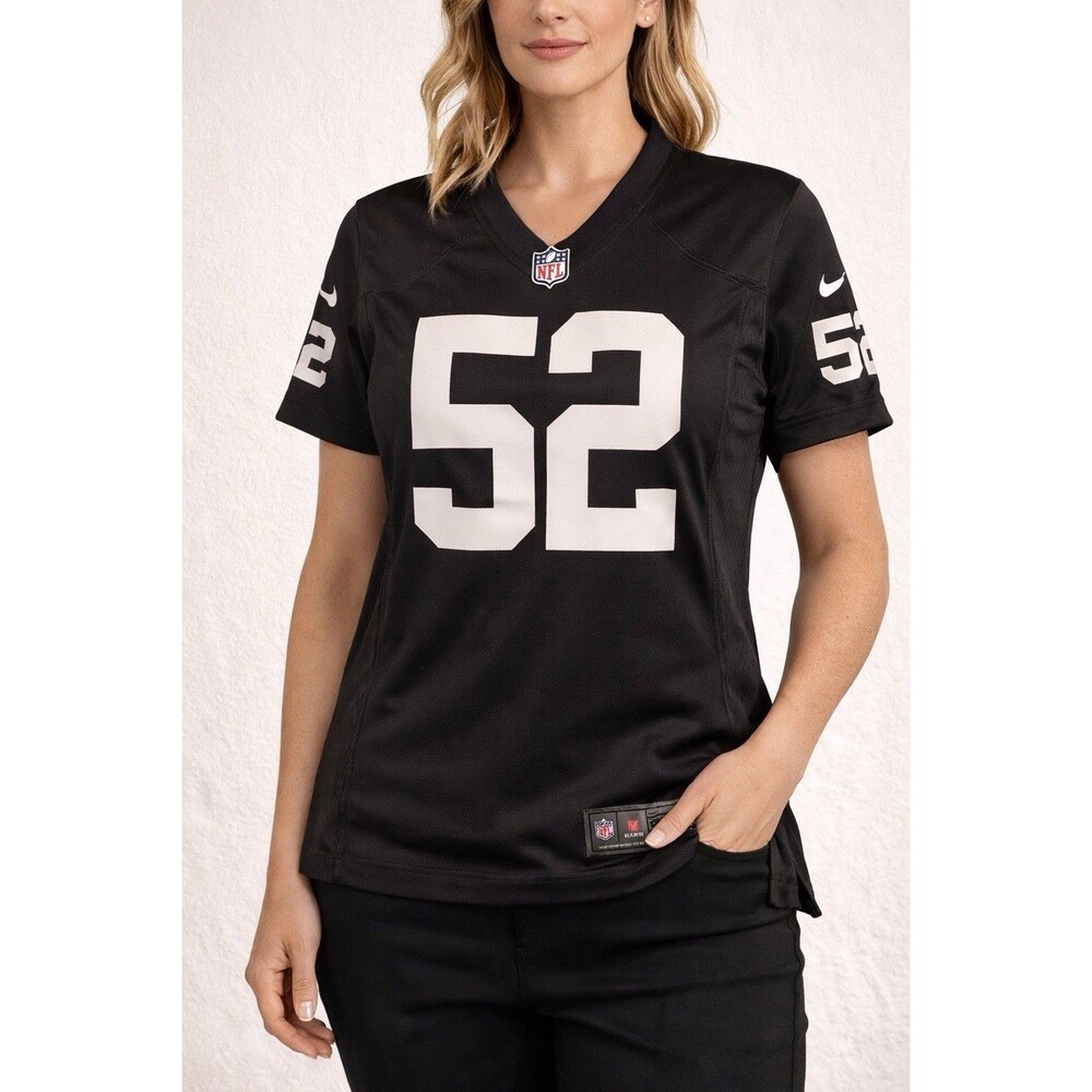 Nike NFL Khalil Mack #52 Las Vegas Raiders Women’s Jersey Size L On Field Black